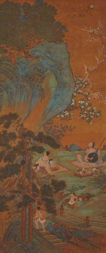 Chinese Figure Painting by Zhang Boju