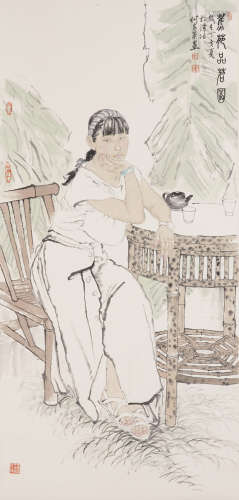 Chinese Figure Painting by He Jiaying