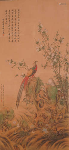 Chinese Bird-And-Flower Painting by Giuseppe Castiglione