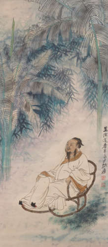 Chinese Figure Painting by Zhang Daqian