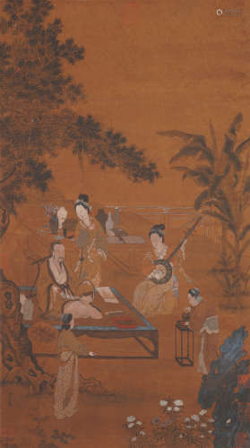Chinese Figures Painting by Qiu Ying