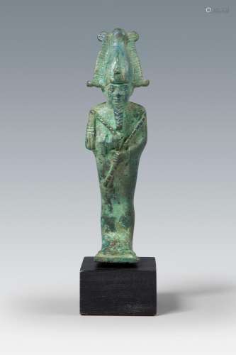 God Osiris. Ancient Egypt, Lower Epoch (664-323 B.C.). Bronz...