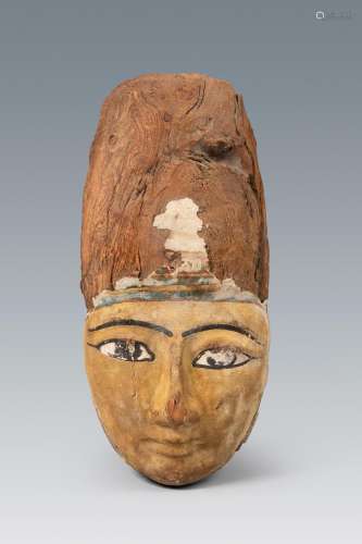 Funerary mask. Ancient Egypt, Lower Epoch, 664-323 B.C. Wood...
