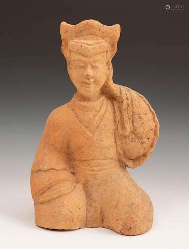 Court lady figure; Sichuan, China, Han dynasty, 206 BC. - 22...