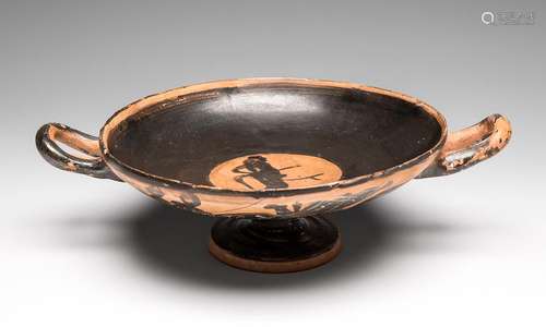 Kylix; Attica, 6th century BC. Black glazed ceramic. Measure...