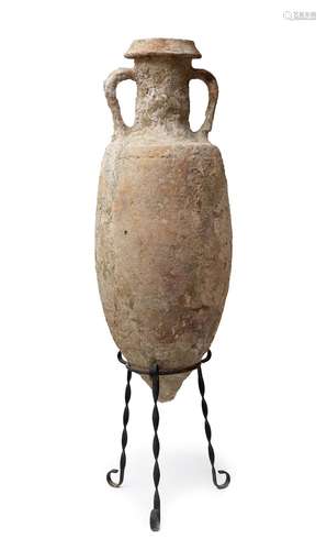 Roman amphora, 2nd century AD. Terracotta. With iron support...