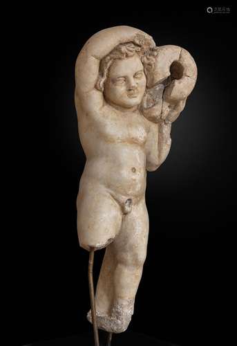 Fountain with putti or erote. Roman Empire, 2nd century AD. ...