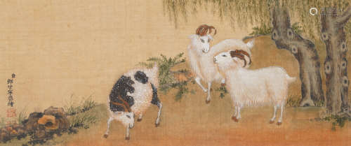 Chinese Sheep Painting by Giuseppe Castiglione