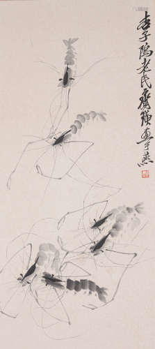 The Shrimps，Painting by Qi Baishi