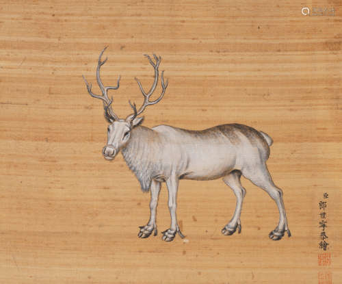 Chinese Deer Painting by Giuseppe Castiglione