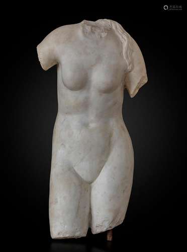 Torso of Venus pudica. Roman Empire, 2nd century A.D. Marble...