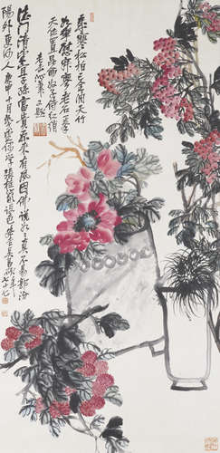 Chinese Flower Painting by Wu Changshuo