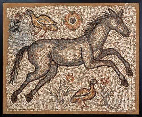 Roman mosaic from the 2nd century AD. Opus tessellatum. Size...