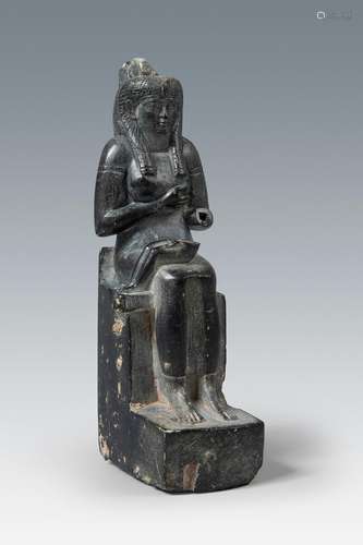 Goddess Isis suckling Harpocrates. Ancient Egypt, Lower Epoc...