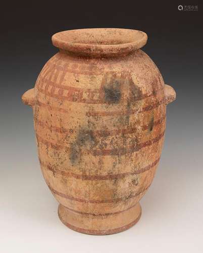 Iberian jar from the 3rd century BC. Polychrome ceramic. Mea...