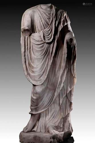 Figure robed; High-Imperial Roman Art, I-II centuries AD. Wh...