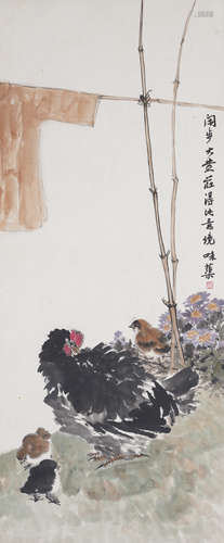 Chinese Bird-and-Flower Painting by Guo Weiqu