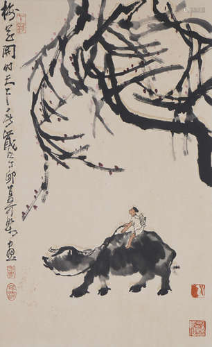 The Shepherd Boy，Chinese Painting by Li Keran