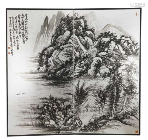 Chinese Landscape Painting by Wu Changshuo