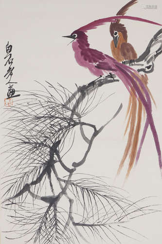 Chinese Bird-and-Flower Painting by Qi Baishi