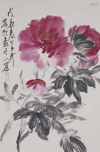 Chinese Flower Painting by Wang Ziwu