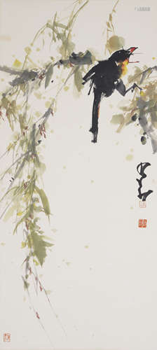 Chinese Bird-and-Flower Painting by Zhao Shaoang