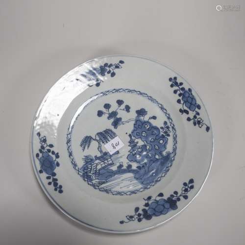 Blue and White Landscape Plate