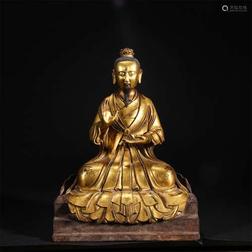 Gilt Bronze Figure of Three-Eyes Guru