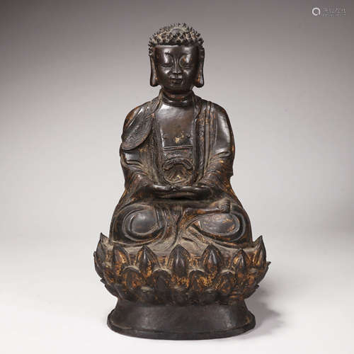 Gold Painted Bronze Figure of Buddha