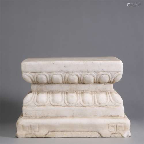Carved Marble Stone Buddhist Lotus Stand