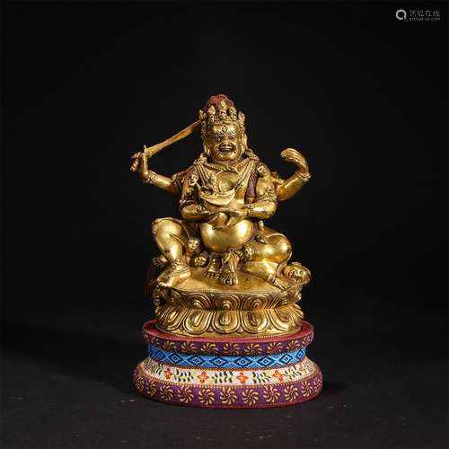 Gilt Bronze Figure of Four-Armed Mahakala