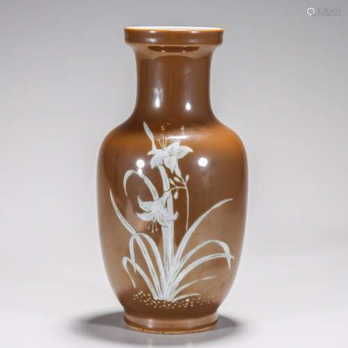 Aubergine Glaze Flower Dish-Top Vase