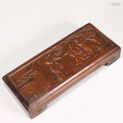 Carved Bamboo Figure Ink Bed