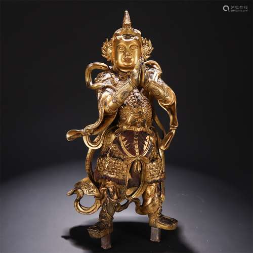 Gilt Bronze Figure of Weituo