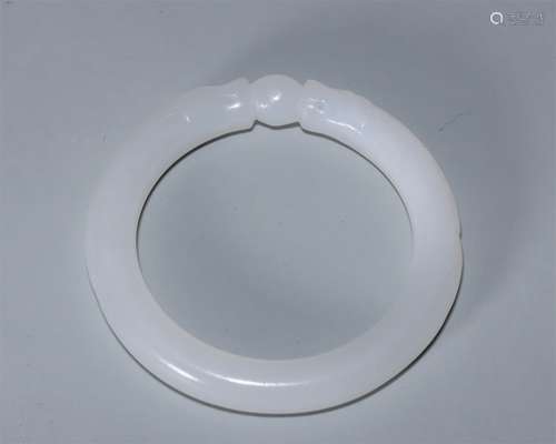 Carved Hetian Jade Dragon Bangle