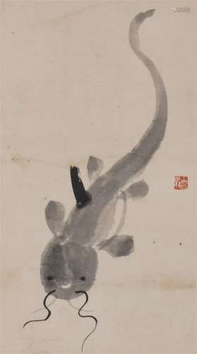 Chinese Figure Painting on Paper, Qi Baishi Mark