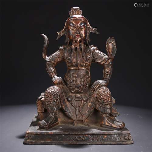 Gold Painted Bronze Figure of Guan’Gong