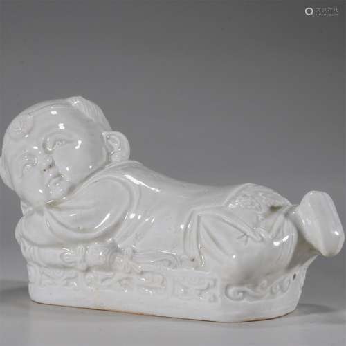 Ding Ware White Glaze Boy Porcelain Pillow