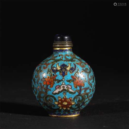 Cloisonne Enamel Flower Snuff Bottle