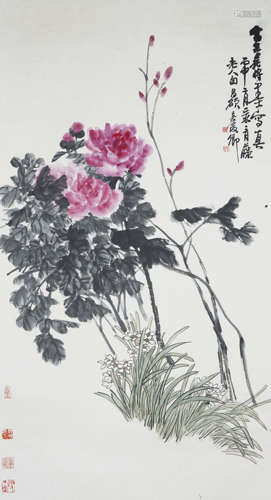 Chinese Flower Painting by Wu Changshuo