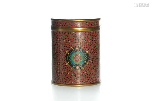 CHINESE CLOISONNE COVERED CANNISTER / CADDY