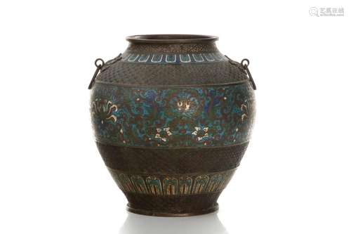 CHINESE BRONZE AND CHAMPLEVE VASE