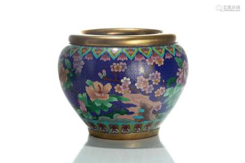 LARGE CHINESE CLOISONNE JARDENIER PLANTER