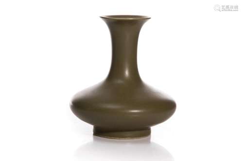 SMALL TEADUST GLAZED PEAR-SHAPED VASE