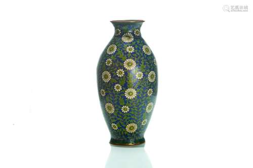 CHINESE FLORAL DESIGN CLOISONNE VASE