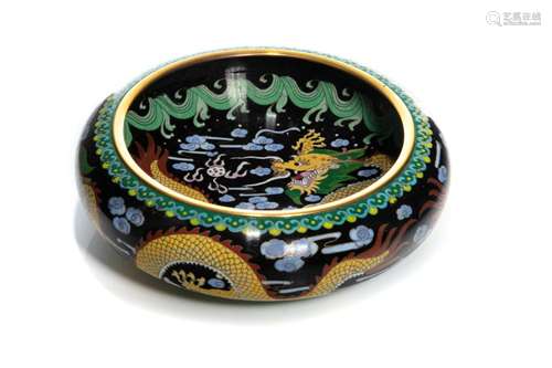 CHINESE CLOISONNE DRAGON BOWL