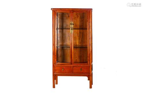 CHINESE MING-STYLE GLASS CABINET