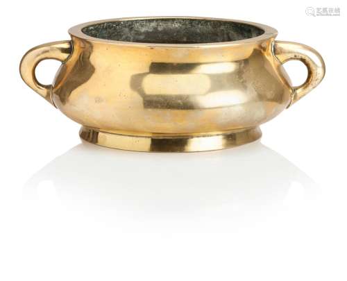 A CHINESE POLISHED BRONZE CENSER