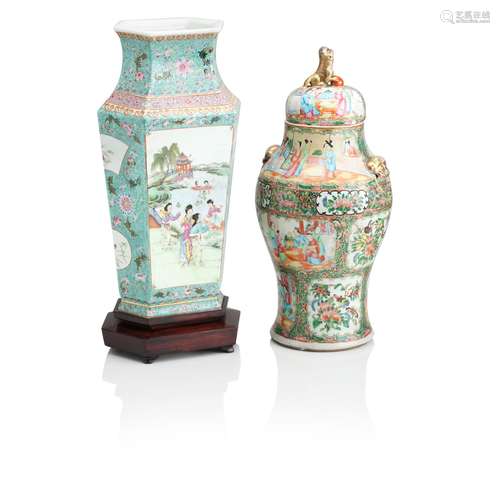 TWO FAMILLE ROSE  PORCELAIN VASES