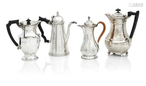 AN IRISH SILVER COFFEE POT